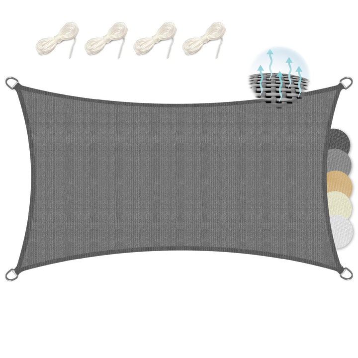 Sol Royal Sonnensegel rechteckig 5x6m Wasserdurchlässig HDPE Atmungsaktiver Balkon Terrasse Segeltuc