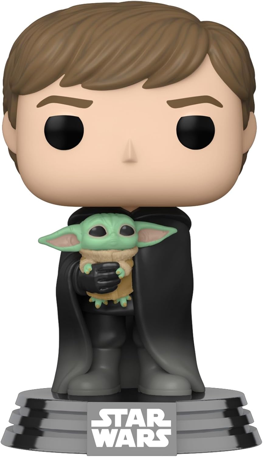 Funko Pop! & Tee: Mandalorian - Luke Skywalker mit Grogu (The Child, Baby Yoda) - Small - (S) - Star