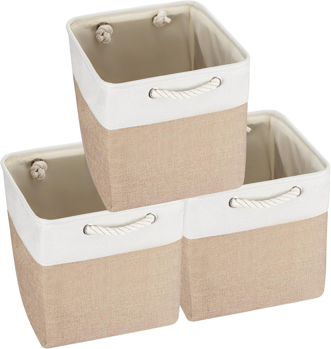 Zusammenklappbare Aufbewahrungsbox mit Griffen Stoff Aufbewahrungskorb für Regale Schränke und Schrä