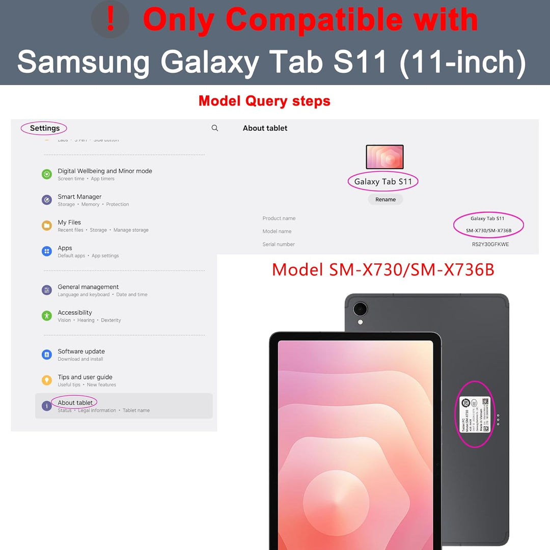 ROOFEI für Samsung Galaxy S11 2025 11 Zoll Hülle mit Tastatur: Tab S11 Tablet 2025 5G Tastatur mit T