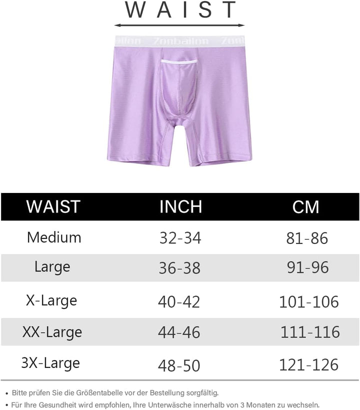 ZAIGELUO Boxershorts Herren Eisseide Unterhosen offener Hosenschlitz Nahtlose Lange Beine Männer Ret