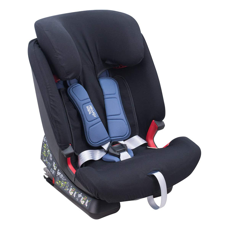 JYOKO Kids Bezug für Autositz kompatibel mit Romer Advansafix, Evolva IV M, aus Baumwolle (Black Ser