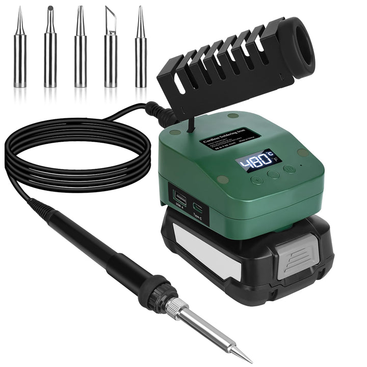 Kabelloser Lötkolben Set Kompatibel mit Bosch 18V Home and Garden PBA Akku, Tragbarer Lötkolben mit
