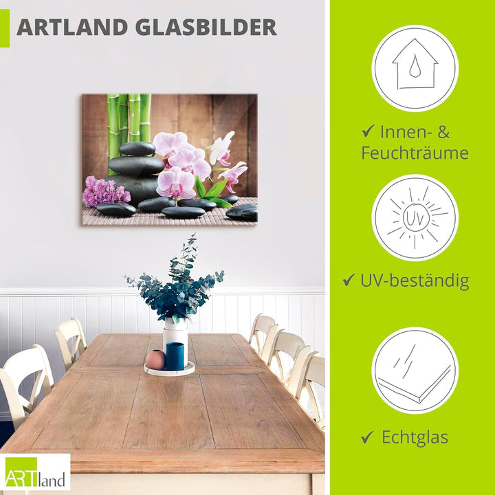 ARTland Glasbilder Wandbild Glas Bild einteilig 60x45 cm Querformat Zen Asien Asiatisch Wellness Spa