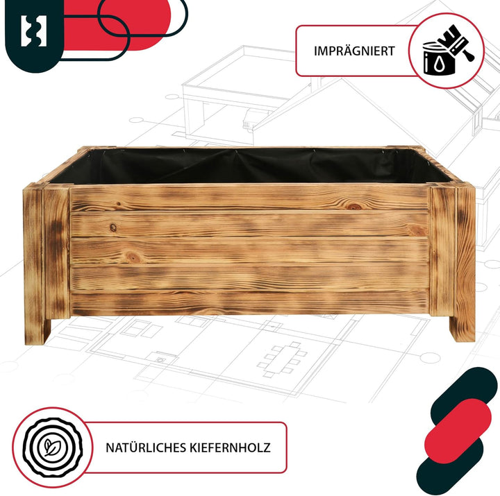KOTARBAU® Blumenkasten - 79 x 39 x 30 cm - Pflanzkasten mit Vlies - Pflanzkübel gross aussen - Balko