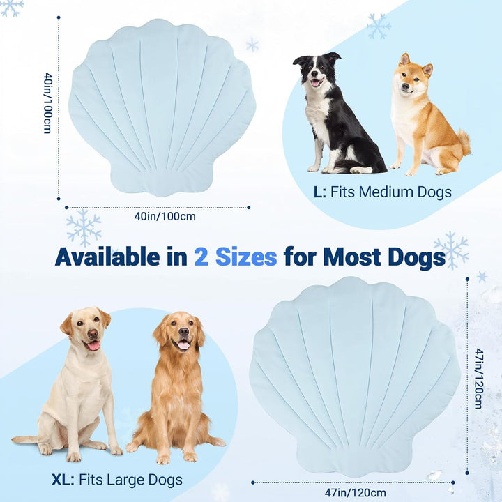 Kühlmatte für Hunde 100 × 100 cm Gross, Q-Max>0,5 Selbstkühlende Hundematte, Wendbare Kühl- und Wärm