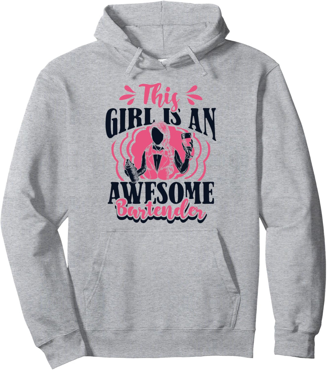 This Girl Is An Awesome Bartender Barmann Bardame Barkeeper Pullover Hoodie