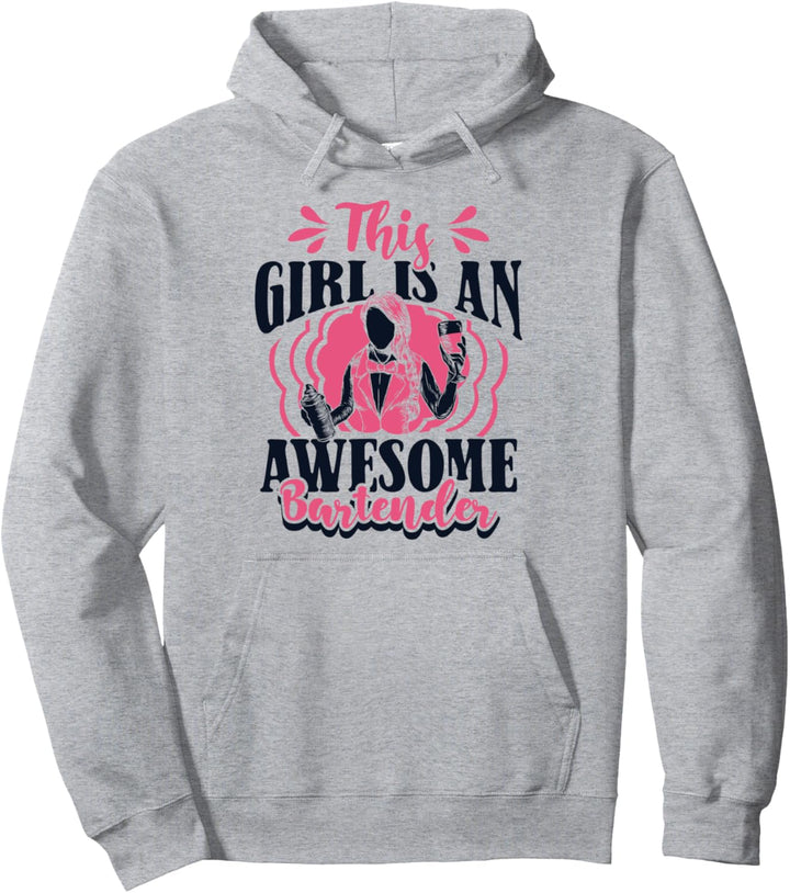 This Girl Is An Awesome Bartender Barmann Bardame Barkeeper Pullover Hoodie