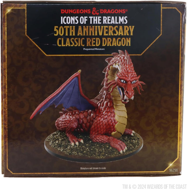 WizKids D&D Icons of The Realms: 50th Anniversary - Classic Red Dragon Boxed Miniature | Dungeons an
