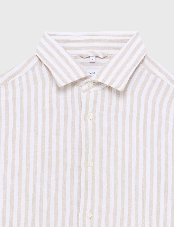 Seidensticker Herren Regular Fit Langarm Hemd Shirt 44 Beige, 44 Beige