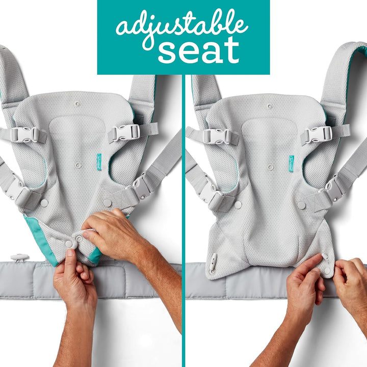 Atmungsaktive, leichte und luftige 4-in-1-Flip-Trage von Infantino mit verstellbarem Hüftgurt und Pl