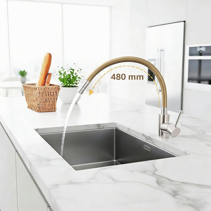Wasserhahn Küche, Hochdruck Küchenarmatur mit Flexibler Auslauf, Mischbatterie Spültischarmatur Küch