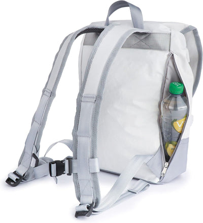 360° Rucksack Landgang Mini aus Segeltuch, Segel weiss, Zahl grau,Gurt hellgrau 2336