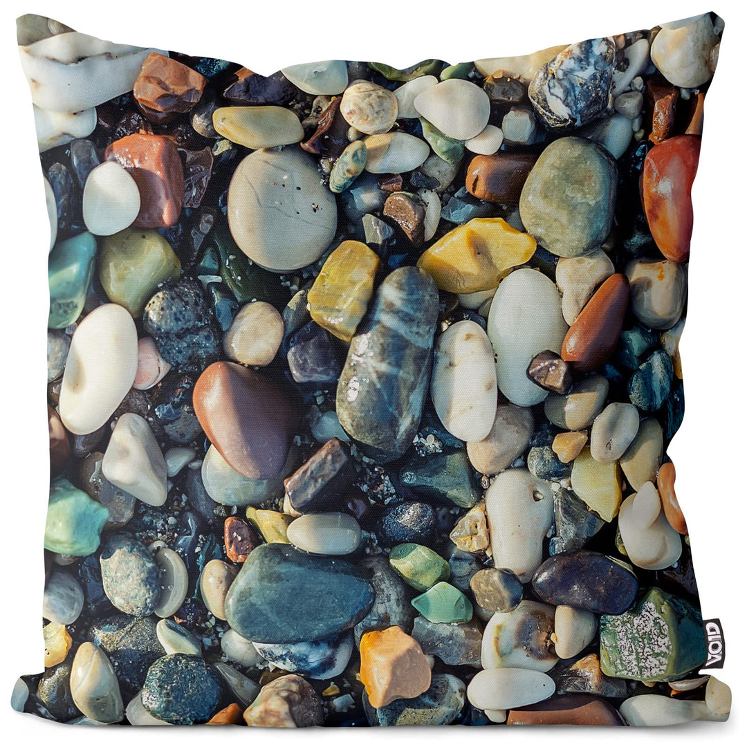 VOID Steinstrand Bunte Kiesel Kissenbezug Kissenhülle Sofakissen Kissen Deko Outdoor-Kissen Dekokiss