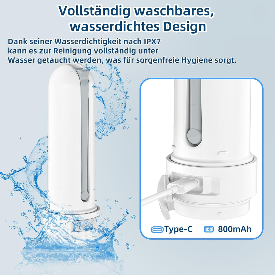 Tragbares Reise-Bidet 400ml – IPX7 wasserdicht, 3 Druckstufen, elektrischer Dauerstrahl – für Campin