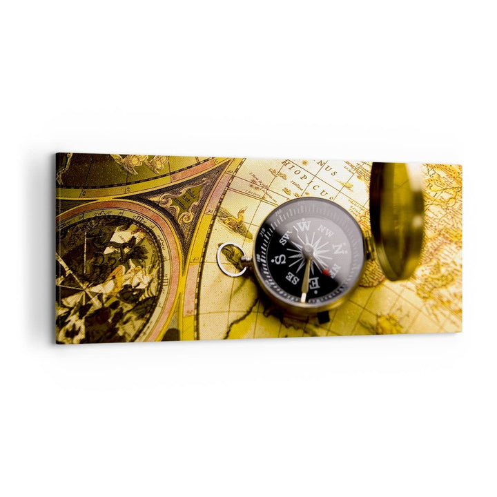 Wandbilder Dekoration Wohnzimmer Abstrakt kommunikation kompass erde Bilder auf Leinwand 120x50cm Le