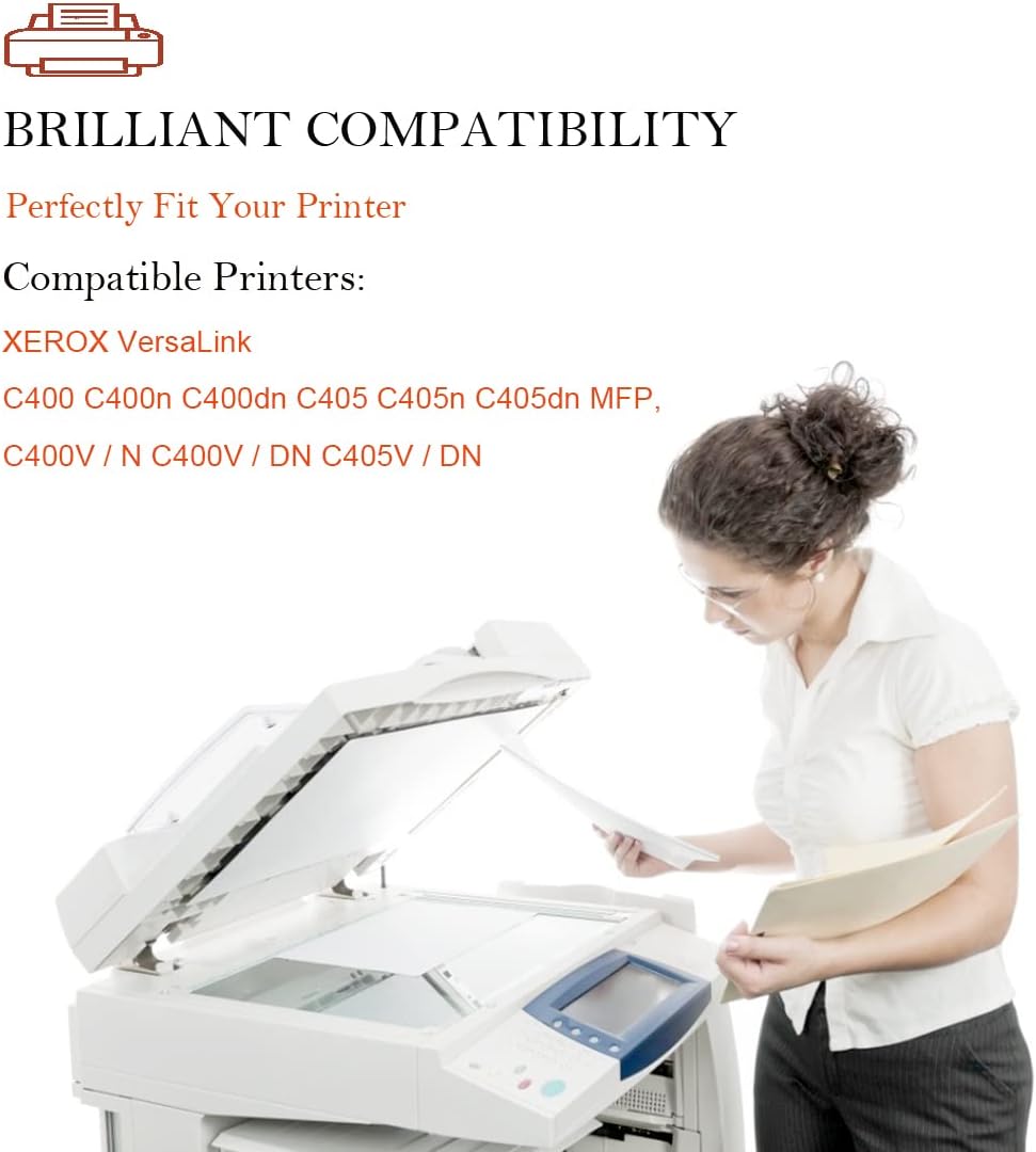 2 Packungen Kompatibler Tonerkartusche für Xerox VersaLink C400 C400V C400N C400DN C405 C405V C405N