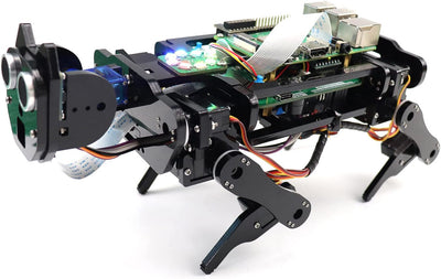 Freenove Robot Dog Kit for Raspberry Pi 4 B 3 B+ B A+, Walking, Self Balancing, Ball Tracing, Face R