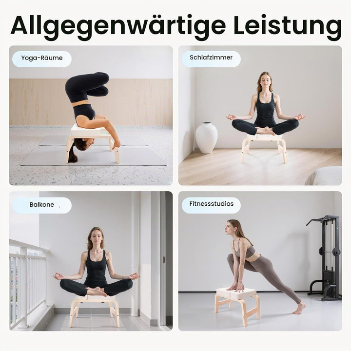 Yoga Kopfstandhocker &amp; Inversion Bank Classic White | Simply and Safely Reverse Your Yoga | Fitnessg
