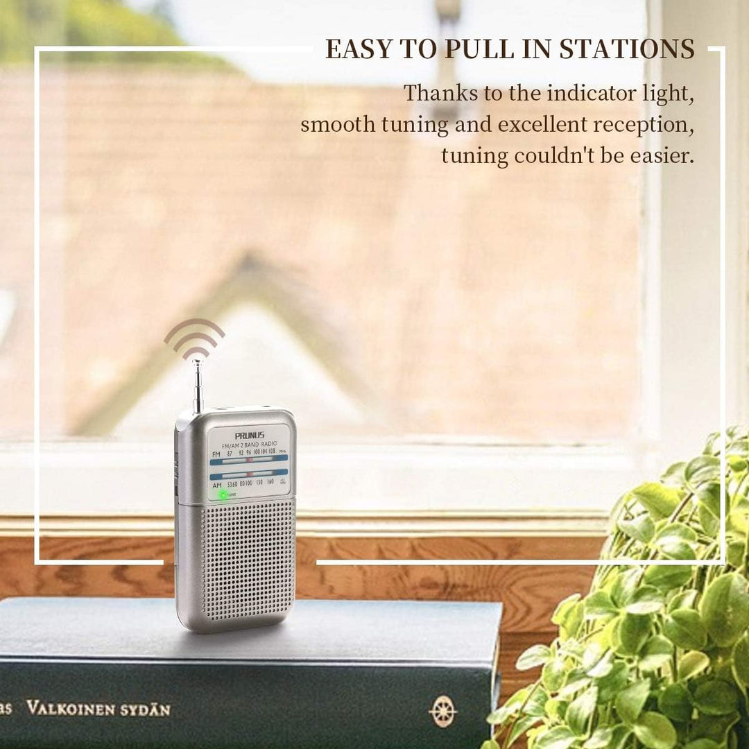 PRUNUS DE333 Mini Radio Batteriebetrieben, AM FM UKW Mittelwellenradio mit Exzellentem Empfang, mit