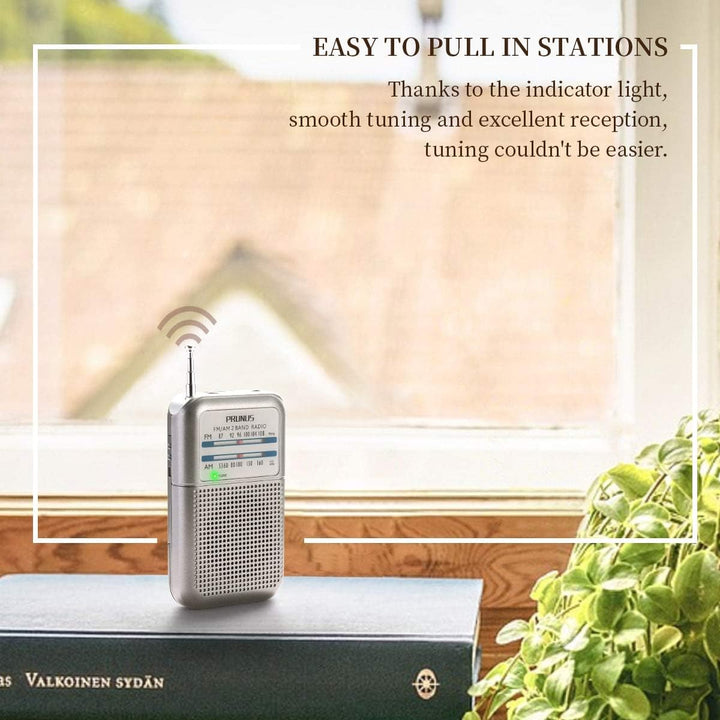 PRUNUS DE333 Mini Radio Batteriebetrieben, AM FM UKW Mittelwellenradio mit Exzellentem Empfang, mit