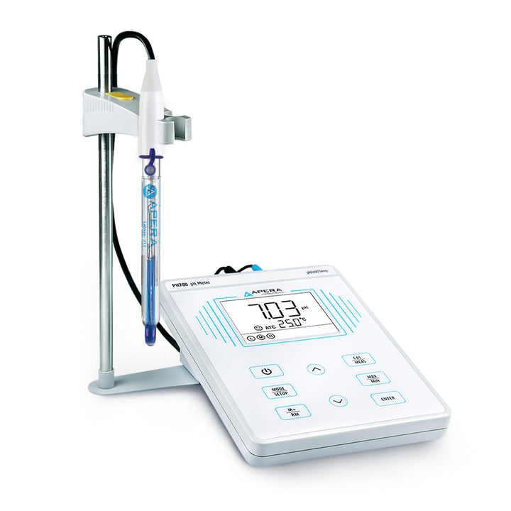 Apera Instruments PH700-BC pH/Temp.-Tischmessgerät für Biotechnologie und Pharmaproben, flüssige Leb