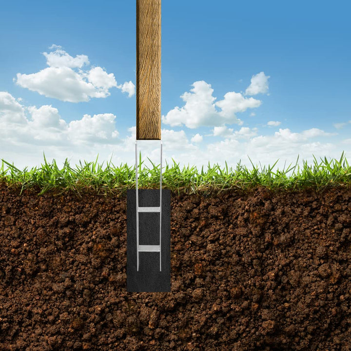 Sonnewelt 4 Stück H-Pfostenträger 81mm H-anker Pfosten - 600 mm Länge, Materialstärke 5mm (4 Stück 8