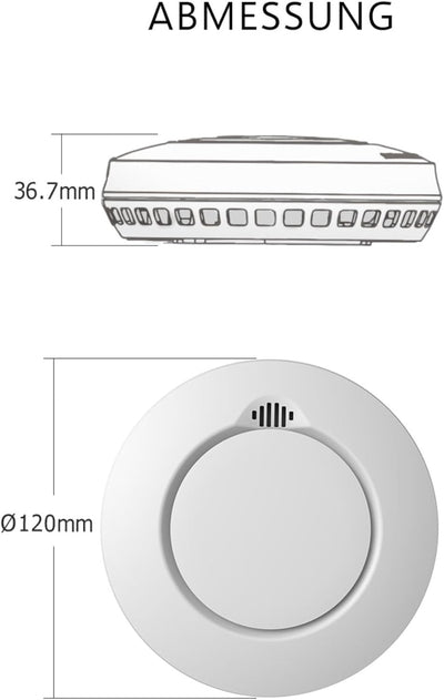 2-er Set ELRO Connects Funk Rauchmelder FZ5002R - DIN EN14604 geprüft - mit Hitzesensor 2 Stück Rauc