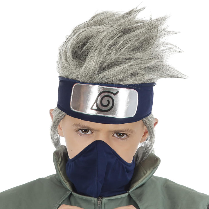 Vegaoo Kakashi-Perücke für Kinder Kostümzubehör Manga - Grau, Silber