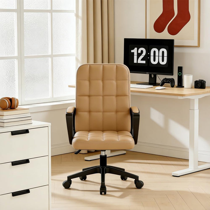 Leder Ergonomische Schreibtischstuhl-Bürostuhl, 360 ° Schwenk Mit Hoher Dichte, Höhepunkt, Höhe Eins
