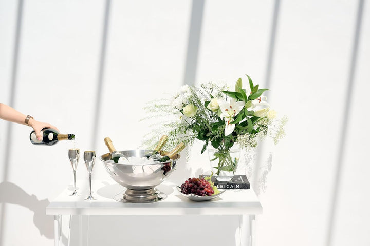 EDZARD Champagner Kühler Cara (Ø 40 cm, gross) aus Edelstahl - Flaschenkühler, Sektkühler - Getränke