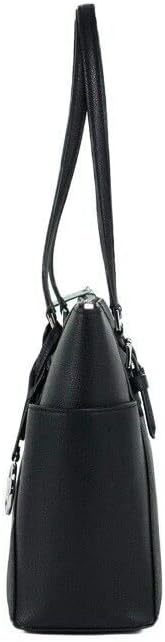 Michael Kors Charlotte Grosse Tragetasche mit Reissverschluss oben Black Sig, Black Sig