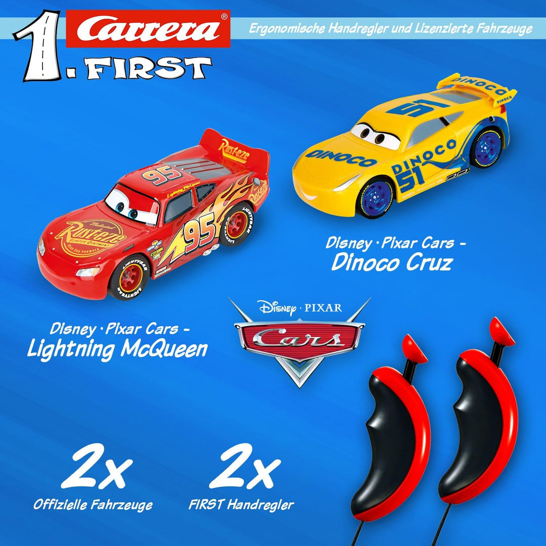 Carrera FIRST Disney Pixar Cars Rennbahn Set | Race of Friends | Batteriebetriebene Rennstrecke | Ab
