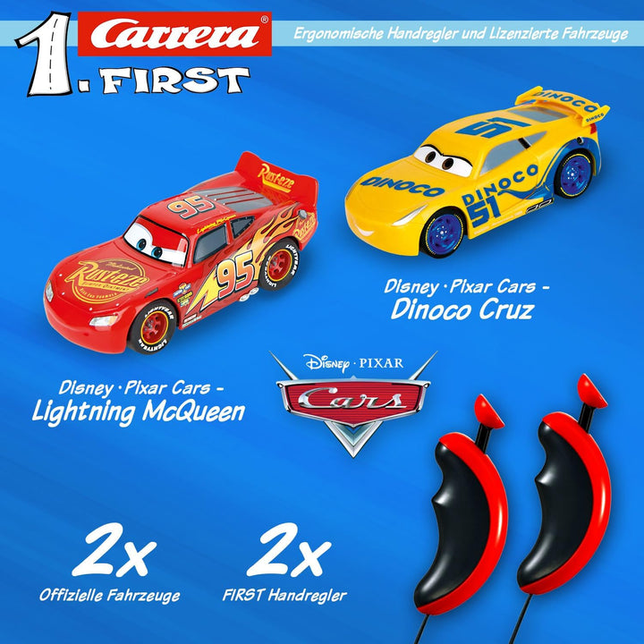Carrera FIRST Disney Pixar Cars Rennbahn Set | Race of Friends | Batteriebetriebene Rennstrecke | Ab