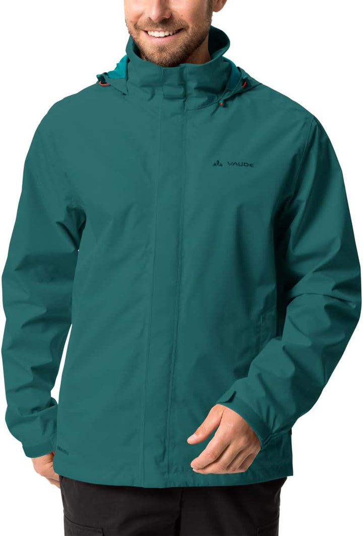 VAUDE Regenjacke Herren Escape Light, Wasserdichte Outdoor-Jacke, atmungsaktiver Windbreaker mit Kap