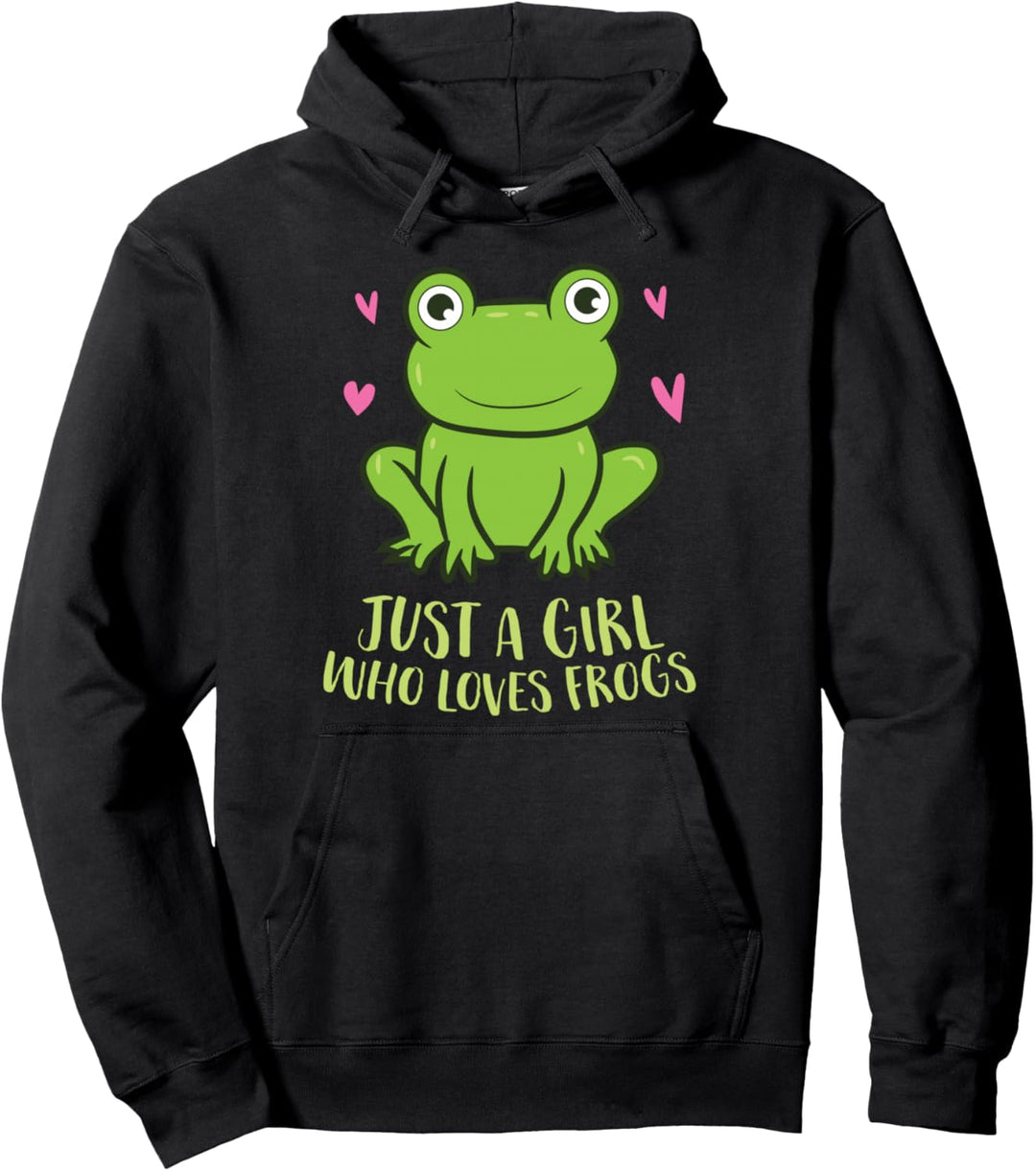 Just A Girl Who Loves Frogs Süsses Frosch-Mädchen Pullover Hoodie
