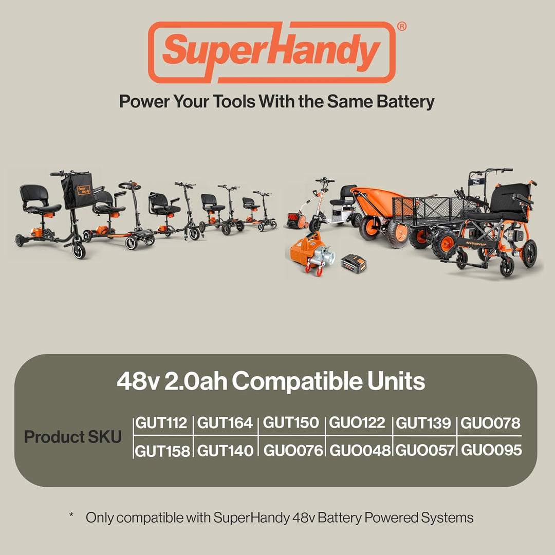 SuperHandy Lithium-Ionen-Akkumulator Pro Super Duty 48V DC 2Ah 88,8 Wattstunden (Akkumulator für den