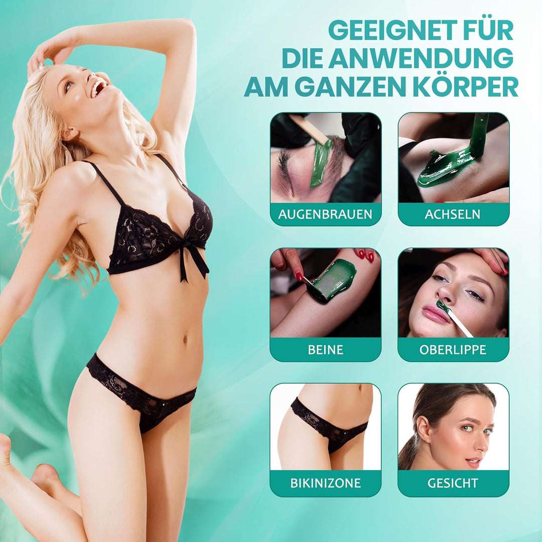 Dermawax Azulen Film Wachs mit Kokosnussöl Heisswachs Hartwachs Waxing Perlen Wachsperlen zur profes