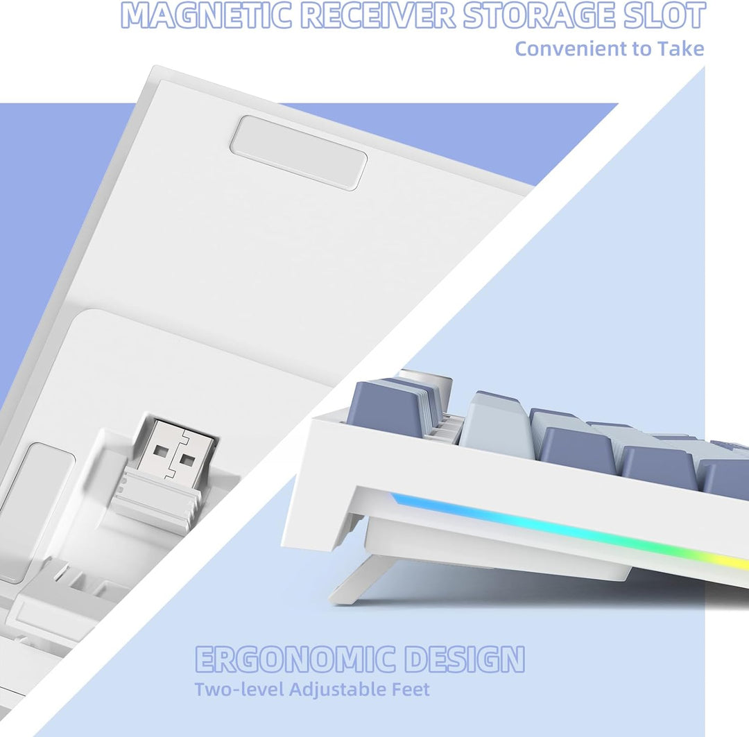 VGN GAMEPOWER RK86PRO Mechanische Gaming Tastatur Kabellos 75% Prozent TKL, 2,4G Wireless/Bluetooth/