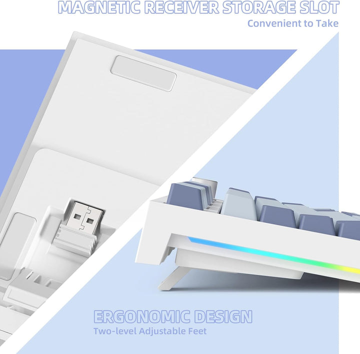 VGN GAMEPOWER RK86PRO Mechanische Gaming Tastatur Kabellos 75% Prozent TKL, 2,4G Wireless/Bluetooth/