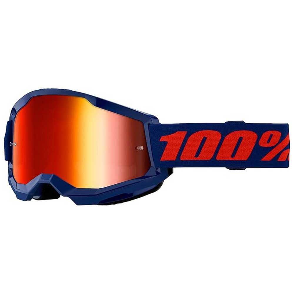 100% Schichten 2 Maske Einheitsgrösse Marineblau - verspiegelte rote Gläser, Einheitsgröße