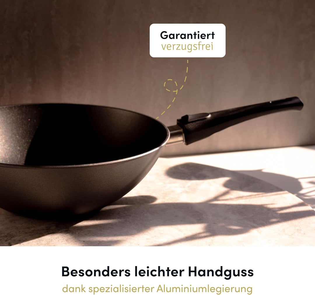 Hoffmann Wokpfanne by Bernd Zehner, Ø 30 cm, verzugsfreier Handguss, Keramikbeschichtung, Induktions