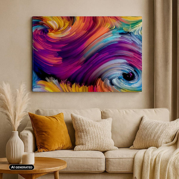 Bilder auf Leinwand 100x70cm Leinwandbild mit Rahmen Abstraktion modern Gross Wanddeko Bild Schlafzi