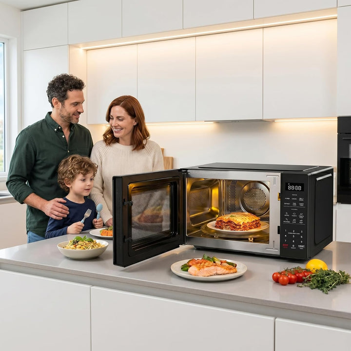 23 L Mikrowelle mit Grill, Heissluft &amp; Airfryer – 4-in-1 Kombigerät, 900 W Mikrowelle + 1000 W Grill
