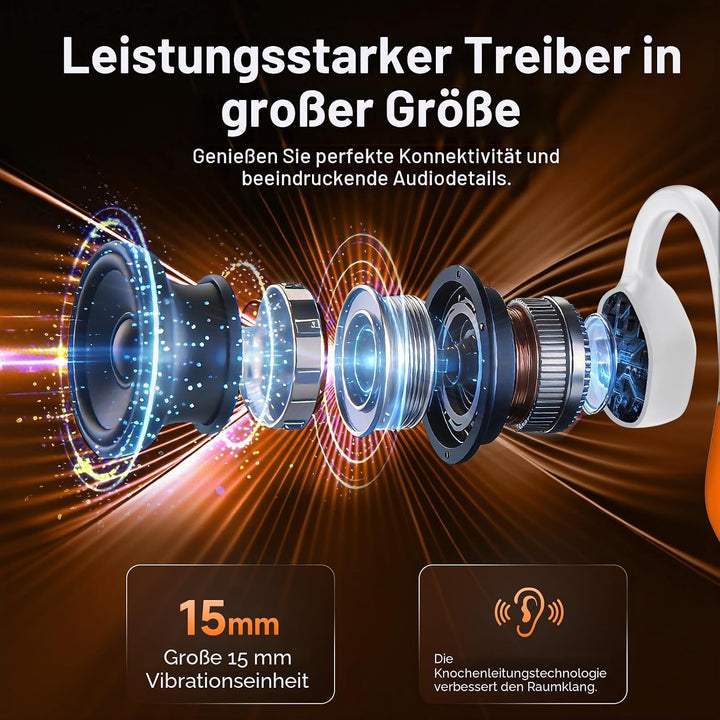 esonstyle Knochenschall Kopfhörer Bluetooth 6.0 - IPX7 wasserdichte Bone Conduction Headphones mit M