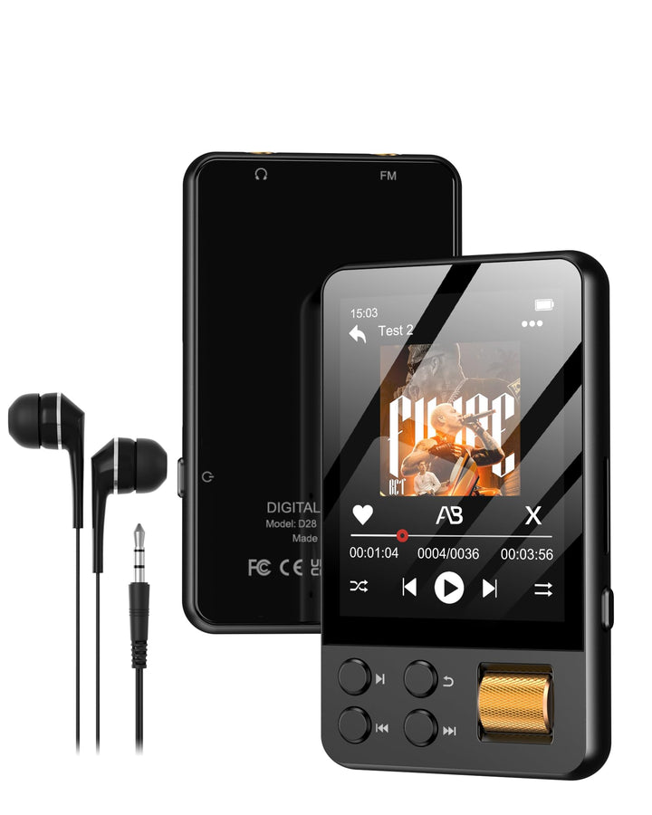 64GB MP3 Player Bluetooth 5.4 mit Kopfhörer, MP3 Player Kinder mit 2.4 Zoll Touchscreen, Musikplayer