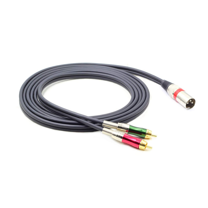 SiYear Y-Splitter-Kabel, XLR-Stecker auf 2 x Cinch-Stecker, 3 m, 1 x XLR-Stecker auf 2 x Cinch-Steck