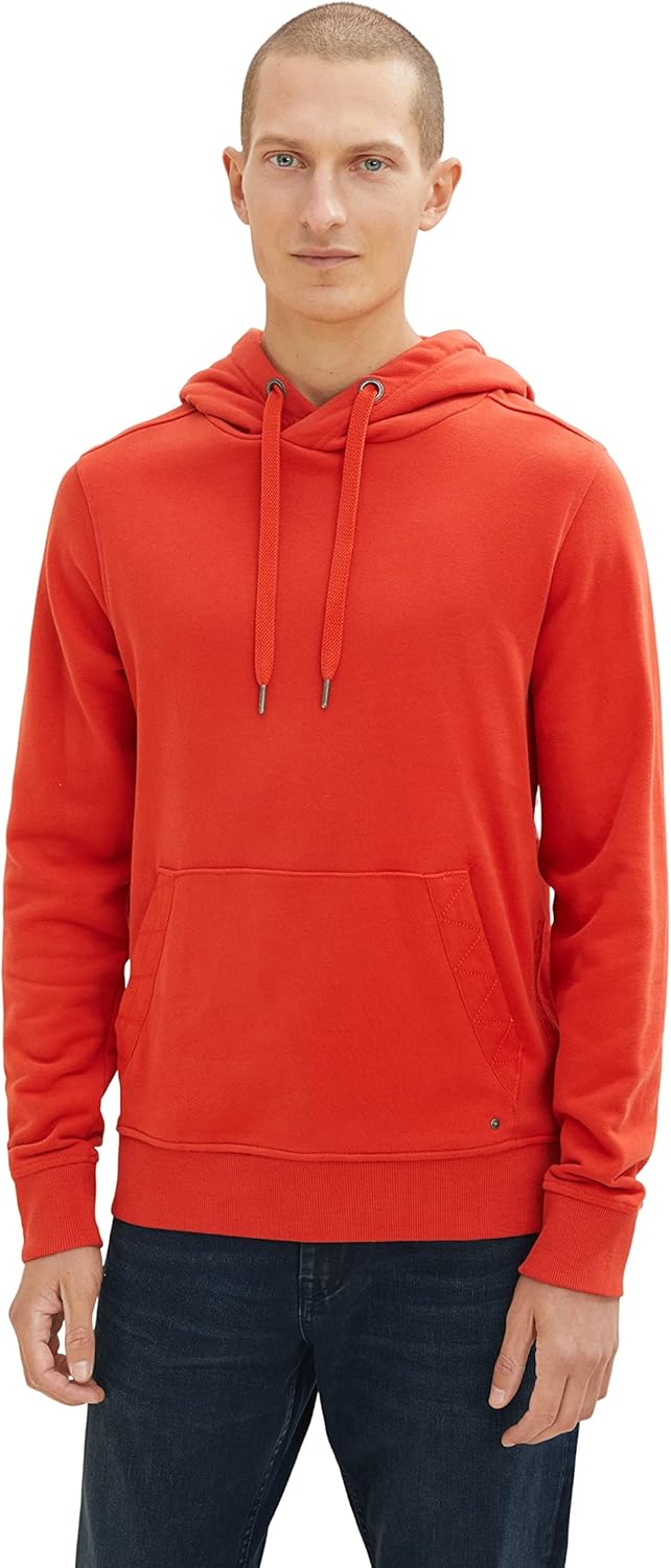 TOM TAILOR Herren Basic Hoodie Sweatshirt 3XL 11311 - Molten Lava Red, 3XL 11311 - Molten Lava Red