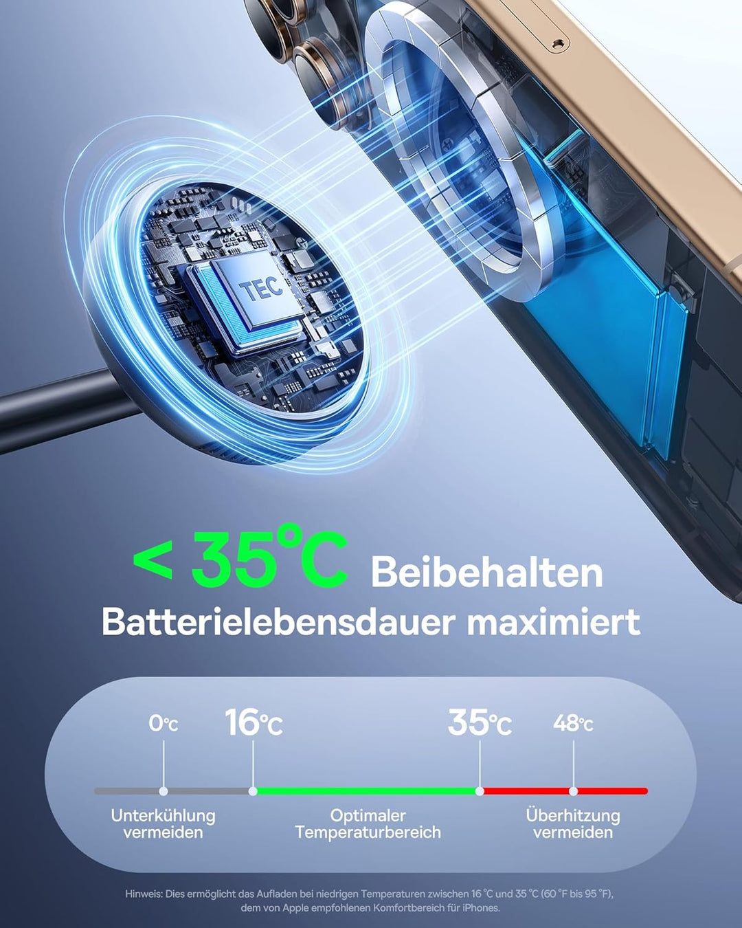 Baseus EnerFill 3-in-1 Kabelloses Ladegerät mit TEC Cooling, 22.5 W Kabellose Ladestation, Induktive