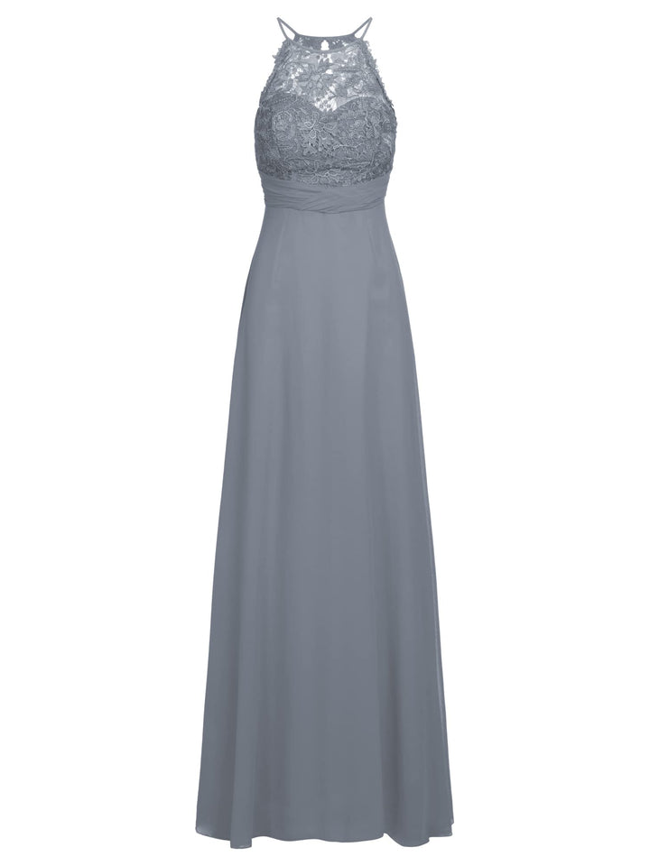 Damen Apart Abendkleid aus Chiffon und Spitze Special Occasion Dress M Jeansblau, M Jeansblau